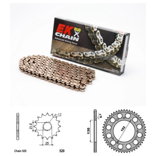 Řetězová sada EK QX-ring GOLD CAGIVA 1000 Navigator rok 01-04