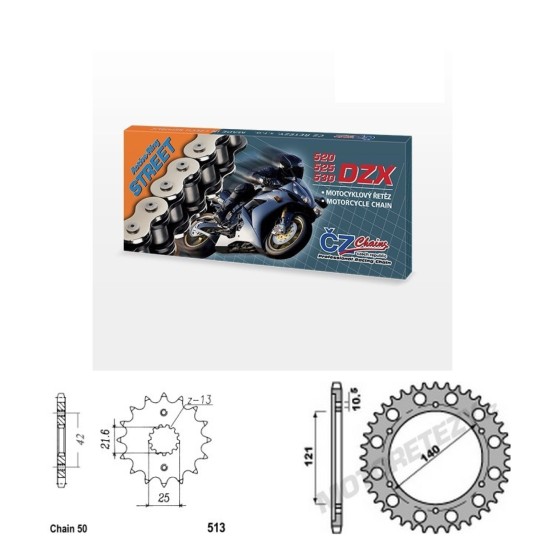 Řetězová sada s ČZ X-ring CAGIVA 1000 Raptor / V-Raptor rok ...