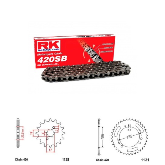 Řetězová sada RK SB DERBI 50 Derbi Senda SM X-race (04-08) r...