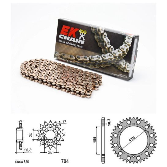 Řetězová sada EK QX-ring GOLD APRILIA 1000 ETV Capo Nord rok...