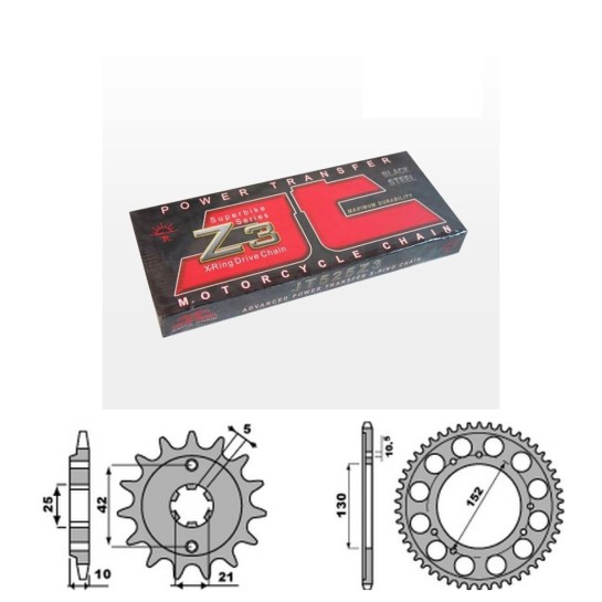 Řetězová sada JT ZX-ring CAGIVA 500 Canyon rok 99-01 