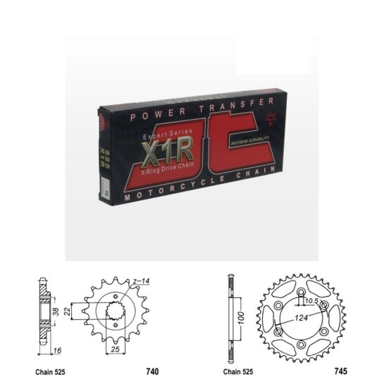 Řetězová sada JT X-ring DUCATI 916 Sport Touring ST4 (99-01) rok 99-01 
