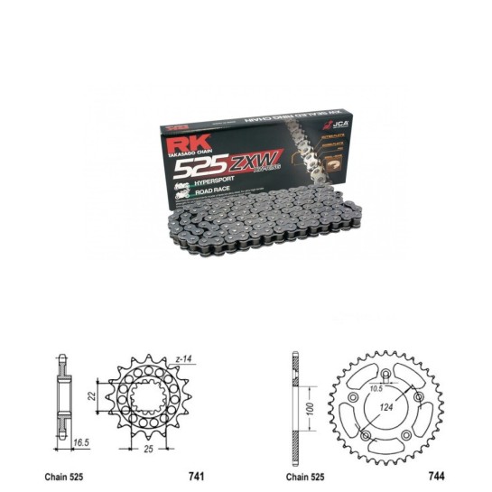Řetězová sada RK ZW-ring DUCATI 999 (03-06) rok 03-06
