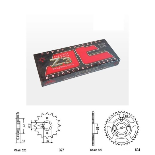 Řetězová sada JT ZX-ring HONDA NSR 125 R (99-01) rok 99-01