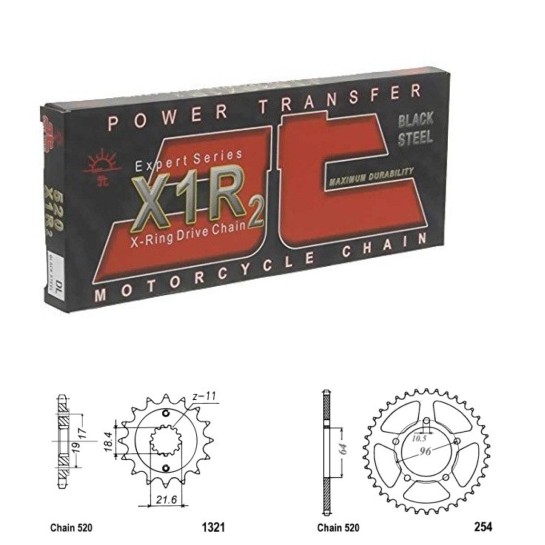Řetězová sada JT X-ring HONDA CBF 250 rok 04-06 