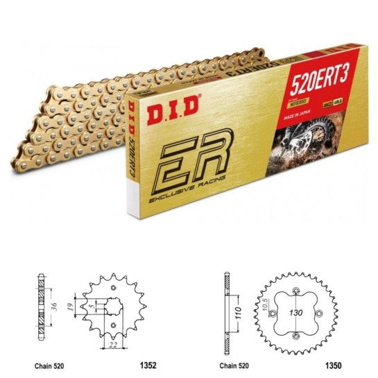 DID Řetězová sada D.I.D Exclusive Racing GOLD HONDA TRX 300 ...