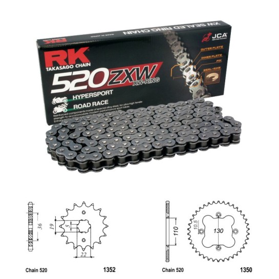 Řetězová sada RK ZW-ring HONDA TRX 300 EX Fourtrax rok 01-08 