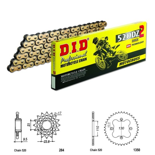 DID Řetězová sada D.I.D Special GOLD HONDA TRX 450R rok 06-08 