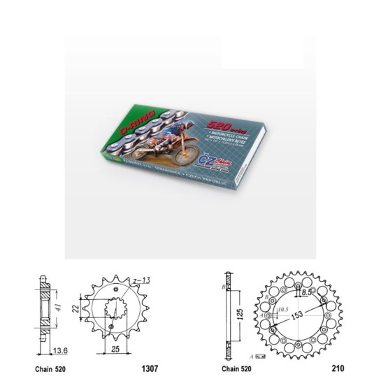 Řetězová sada s ČZ O-ring HONDA XR 650 R rok 00-07