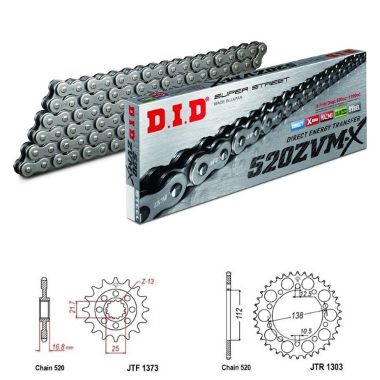 DID Řetězová sada D.I.D XX-ring HONDA CTX 700 rok 14-18