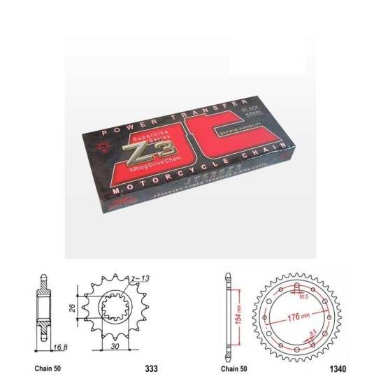 Řetězová sada JT ZX-ring HONDA VFR 750 rok 90-98