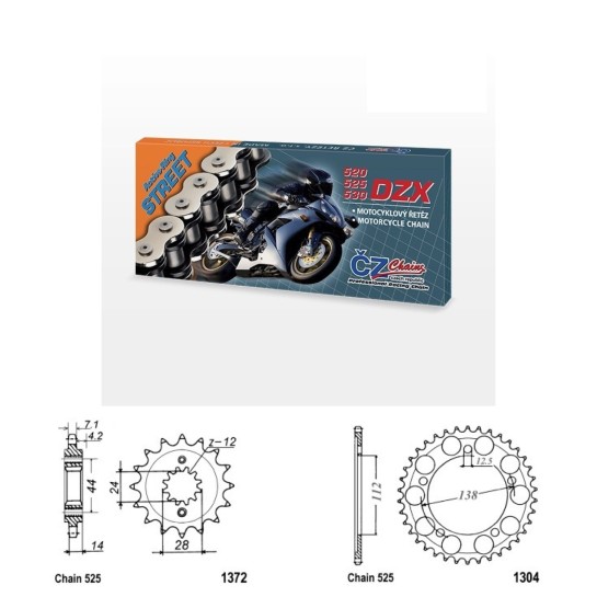 Řetězová sada s ČZ X-ring HONDA VT 750 Shadow rok 04-06
