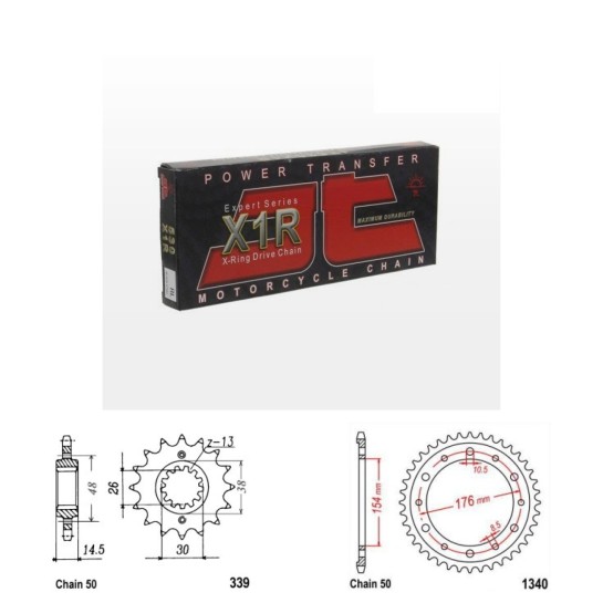 Řetězová sada JT X-ring HONDA VFR 800 FI rok 98-99