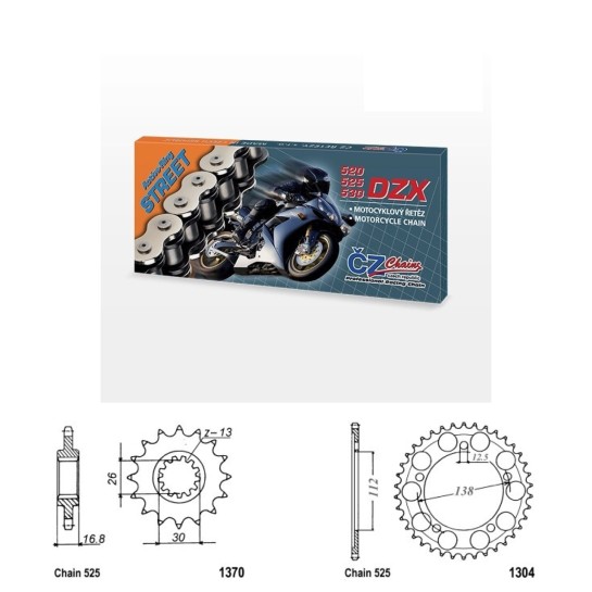 Řetězová sada s ČZ X-ring HONDA XL 1000 V Varadero rok 99-15 