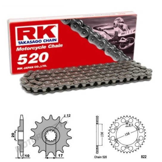 Řetězová sada RK HUSQVARNA 125 CR rok 10-12 