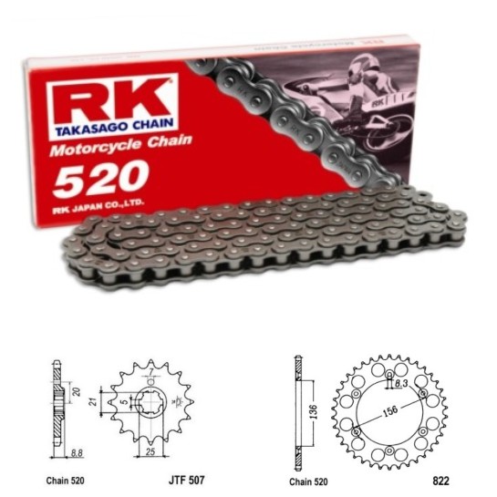 Řetězová sada RK HUSQVARNA 250 WR rok 92-98 