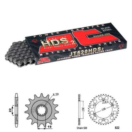 Řetězová sada JT HUSQVARNA 310 TE rok 11-13 