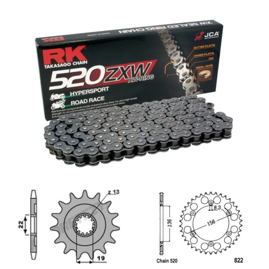 Řetězová sada RK ZW-ring HUSQVARNA 310 TE rok 11-13 