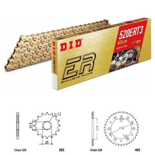 DID Řetězová sada D.I.D Exclusive Racing GOLD KAWASAKI KX 25...