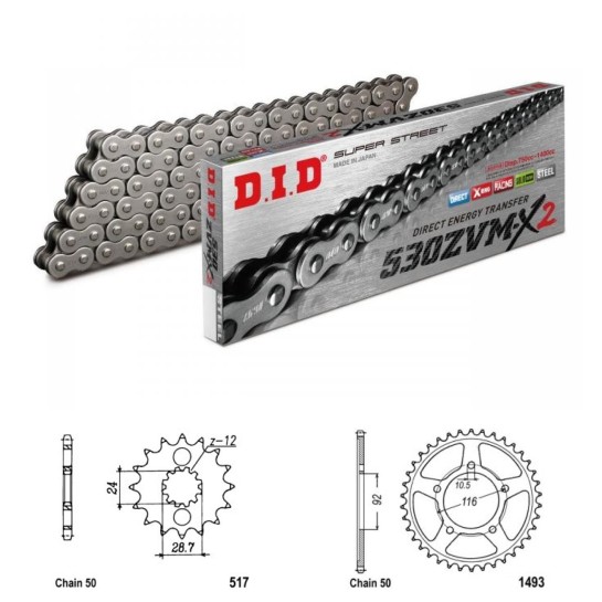 DID Řetězová sada D.I.D XX-ring KAWASAKI ZZR 1400 (ZX14) rok...
