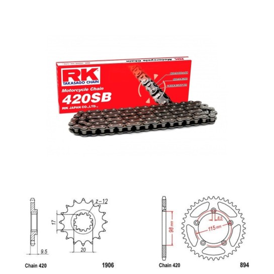 Řetězová sada RK SB KTM 65 SX rok 04-11