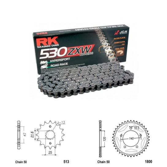 Řetězová sada RK ZW-ring SUZUKI GSX-R 1000 rok 07-08