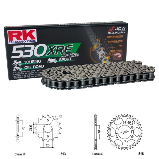 Řetězová sada RK W-ring SUZUKI GSX-R 1100 rok 95-98