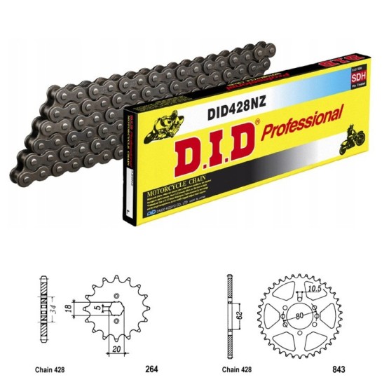 DID Řetězová sada D.I.D NZ YAMAHA DT 125 Z rok 92-93 