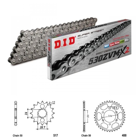 DID Řetězová sada D.I.D XX-ring KAWASAKI ZZR 1200 rok 02-05