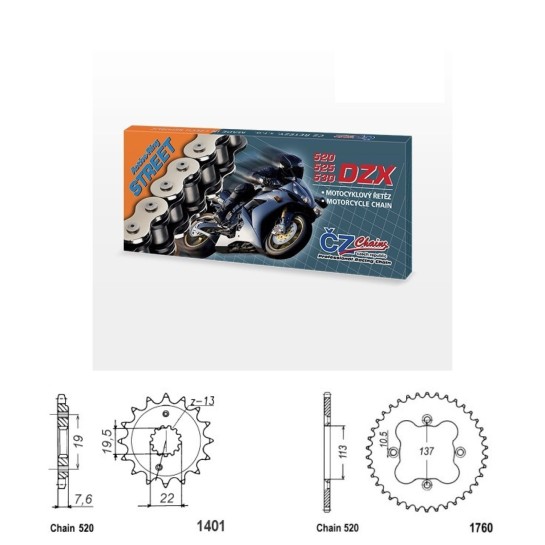 Řetězová sada s ČZ X-ring SUZUKI LT-Z 400 (ATV) Quadsport ro...