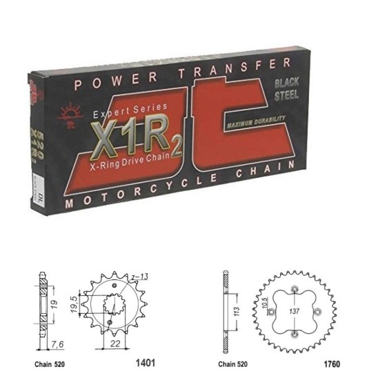 Řetězová sada JT X-ring SUZUKI LT-R 450 Quadracer rok 06-09