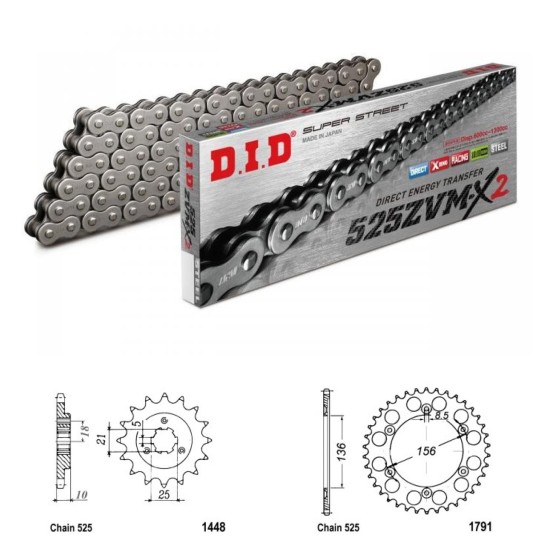 DID Řetězová sada D.I.D XX-ring SUZUKI DR 650 SE (96-06) rok...