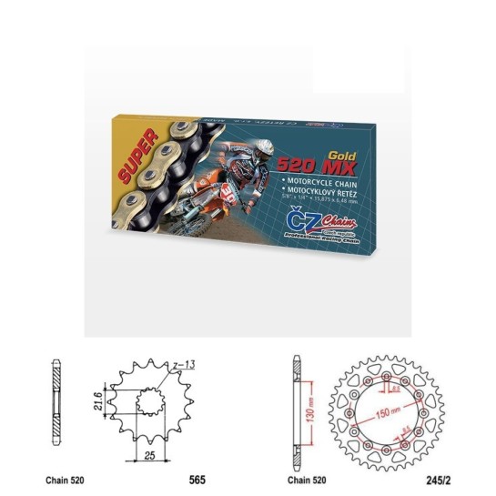 Řetězová sada s ČZ MX GOLD YAMAHA WR 250 F rok 99-00 