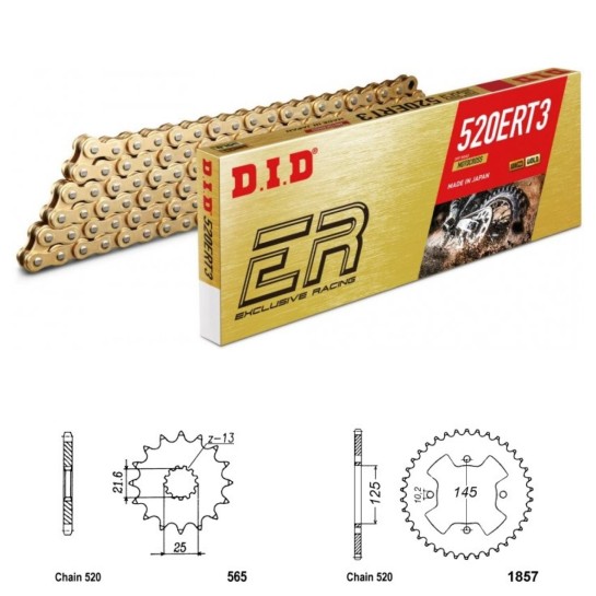 DID Řetězová sada D.I.D Exclusive Racing GOLD YAMAHA YFZ 450...