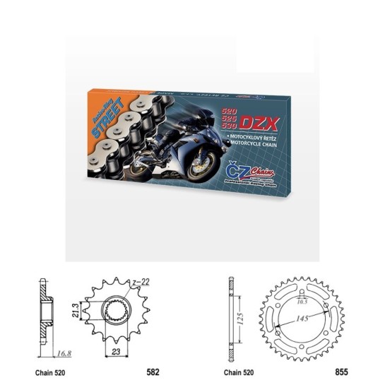 Řetězová sada s ČZ X-ring YAMAHA XJ 600 N,S (Diversion) (92-...