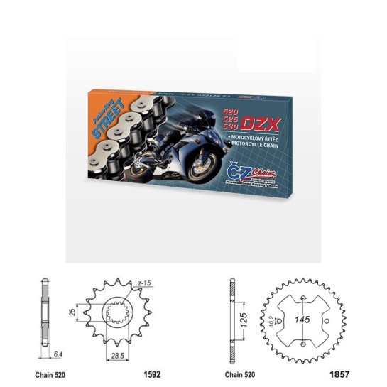 Řetězová sada s ČZ X-ring YAMAHA YFM 700 R-V Raptor rok 06-24