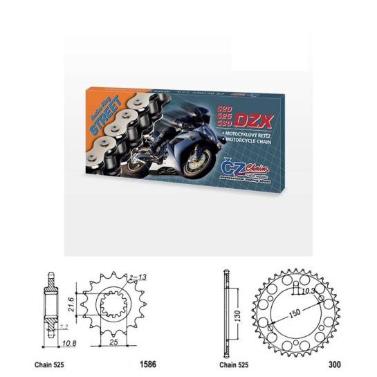 Řetězová sada s ČZ X-ring YAMAHA TRX 850 rok 96-00