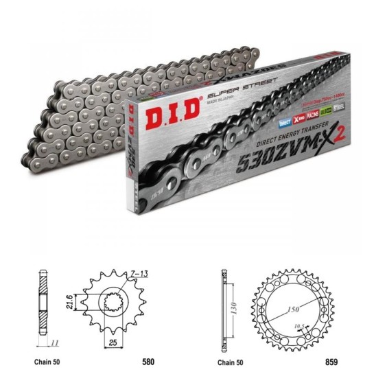 DID Řetězová sada D.I.D XX-ring YAMAHA GTS 1000 řetěz 530 rok 93-00 