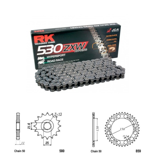 Řetězová sada RK ZW-ring YAMAHA GTS 1000 řetěz 530 rok 93-00 