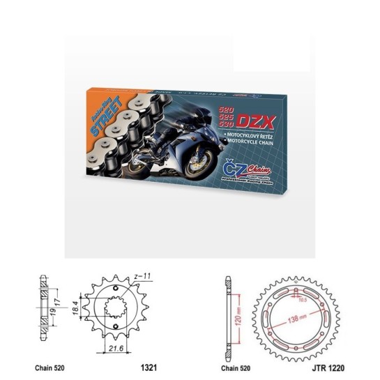 Řetězová sada s ČZ X-ring HONDA CB 300 F rok 15-18