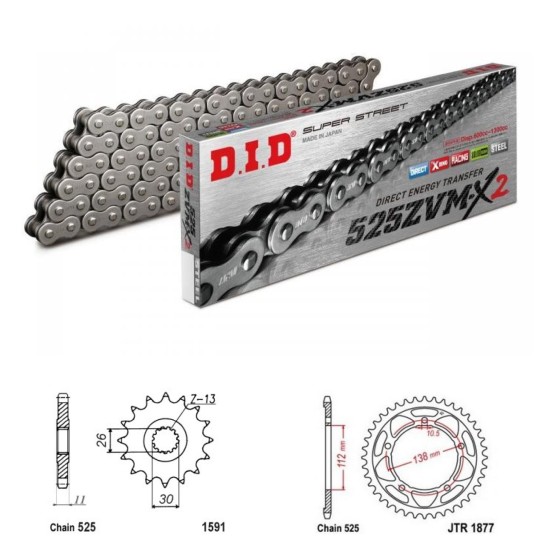 DID Řetězová sada D.I.D XX-ring YAMAHA YZF 1000 R1 rok 15-25