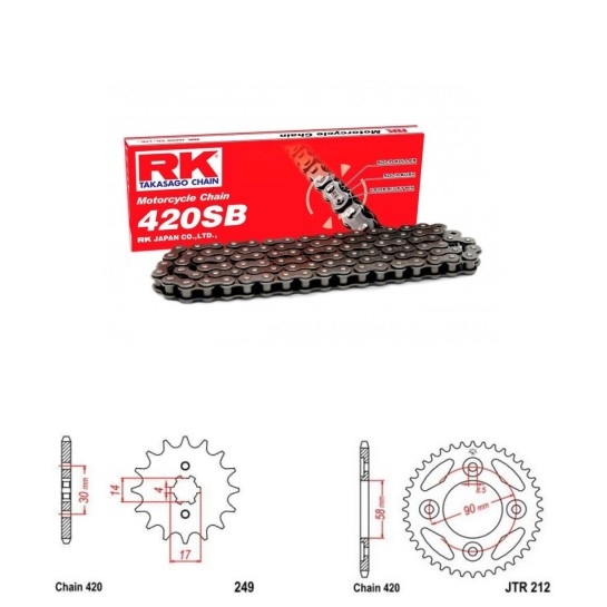 Řetězová sada RK SB HONDA MSX 125 (Grom) rok 13-20