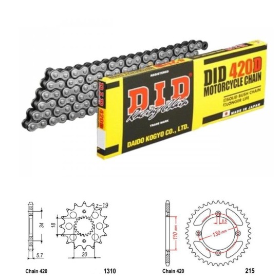 DID Řetězová sada D.I.D standard HONDA CRF 150 RB rok 07-25