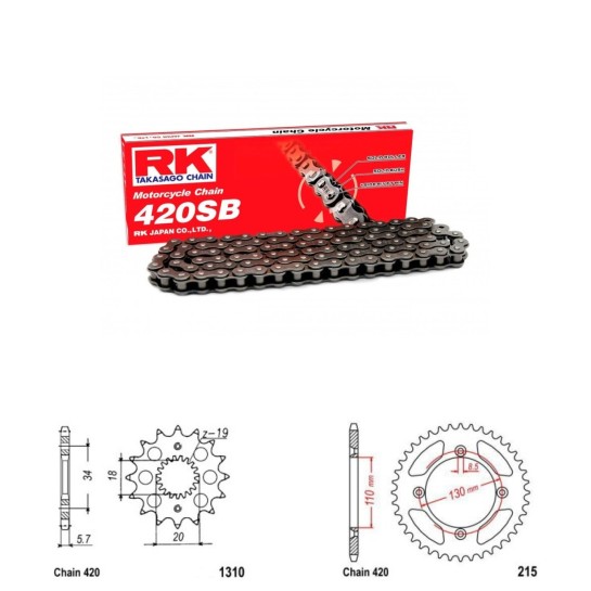Řetězová sada RK SB HONDA CRF 150 RB rok 07-25