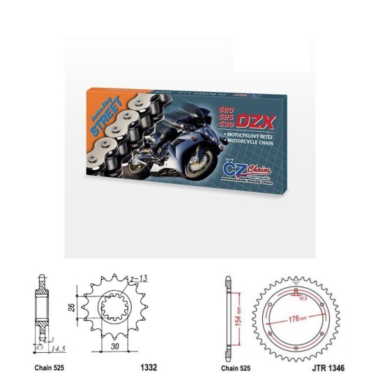 Řetězová sada s ČZ X-ring HONDA CB 1000 RA rok 18-25 
