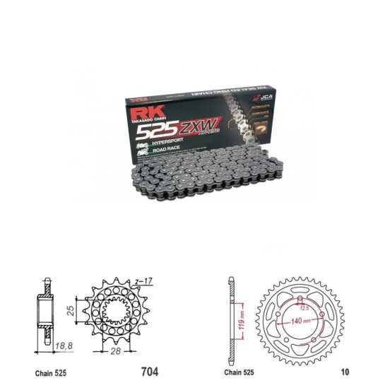 Řetězová sada RK ZW-ring BMW F 750 GS rok 18-24