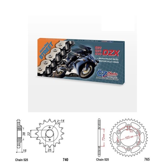 Řetězová sada s ČZ X-ring DUCATI 950 Multistrada rok 17-24