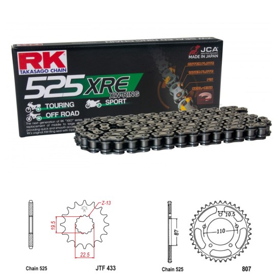 Řetězová sada RK W-ring SUZUKI GSF 400 Bandit rok 93-94