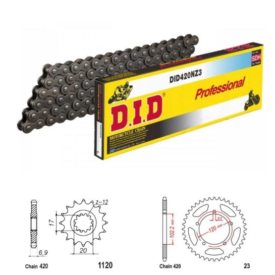 DID Řetězová sada D.I.D NZ APRILIA RS 50 rok 99-05