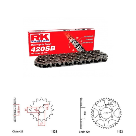 Řetězová sada RK SB APRILIA RS 50 rok 06-19